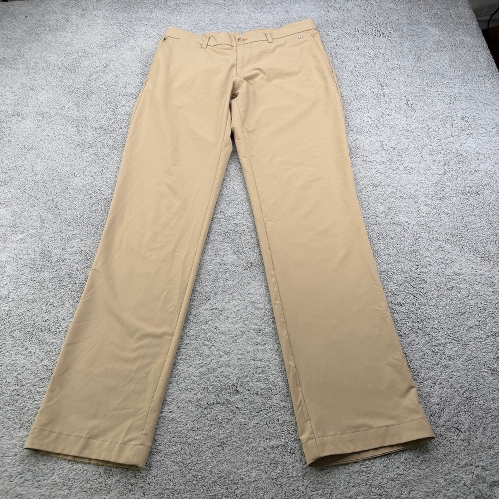 J.Lindeberg Golf Pants Men 33x33 Tan Ellott Micro Stretch Regular Performance